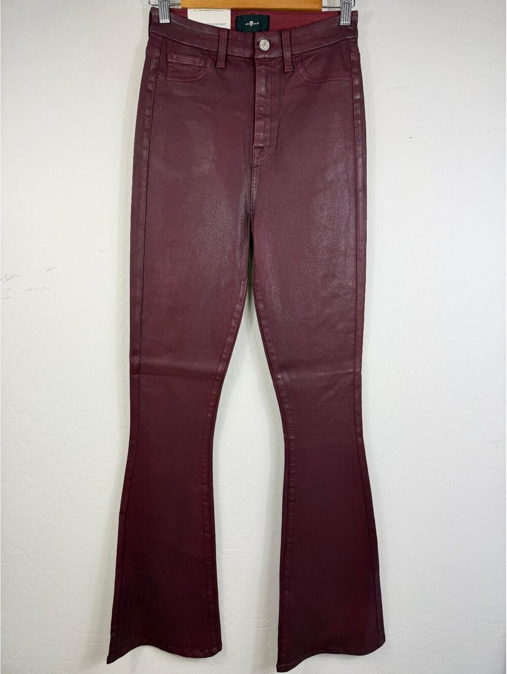 7 For All Mankind Burgundy Ultra High Rise Skinny Boot Jeans 26 Flare NWT